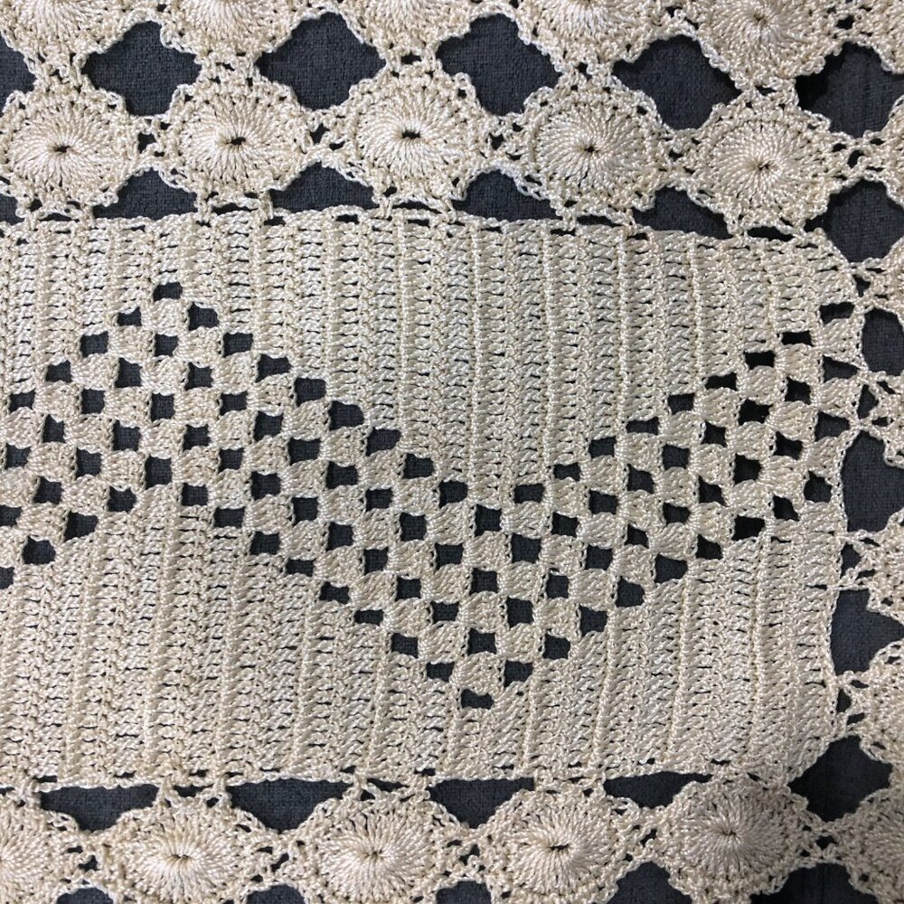 Vintage Lace Crochet Table Runner Or Sofa Accent - Picture 6 of 6